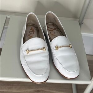 Sam Edelman White Flats with Gold Accent